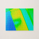 ネオングリーンイエローブルーカラフル4ルル ジグソーパズル (横)