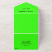 ネオングリーンイエローモダンレトロはっきりしたエレガント オールインワン招待状 (外側)