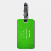 ネオングリーンウォータードロップ抽象芸術イニシャル ラゲッジタグ (裏面縦)
