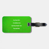 ネオングリーンウォータードロップ抽象芸術イニシャル ラゲッジタグ (裏面横)