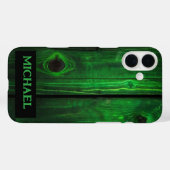 ネオングリーンウッドモダン抽象芸術iPhone / iPadケース Case-Mate iPhoneケース (裏面 (横))