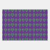 ネオングリーンエイリアン包装紙シート ラッピングペーパーシート (正面2)