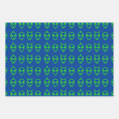 ネオングリーンエイリアン包装紙シート ラッピングペーパーシート (正面)