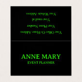 ネオングリーンカスタムブラック結婚トレンディークール 名刺 (外部フラット)