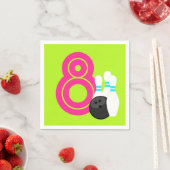 ネオングリーンガールボーリング誕生日紙ナプキンス スタンダードカクテルナプキン (インサイチュ)