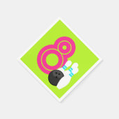 ネオングリーンガールボーリング誕生日紙ナプキンス スタンダードカクテルナプキン (角)