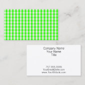 ネオングリーンギンガムパターンバイシャーリーテイラー 名刺 (正面/裏面)