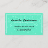 ネオングリーンクラシースタイルペットドッグゴールデンレトリバー 名刺 (裏面)