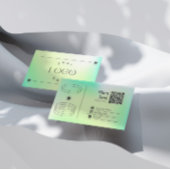 ネオングリーングラデーショントレンディー編集可能名刺 名刺