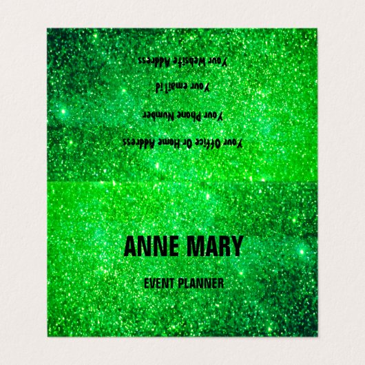 ネオングリーングリッターパタカラフルーン明結婚るい 名刺 (外部フラット)