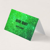 ネオングリーングリッターパタカラフルーン明結婚るい 名刺 (正面)