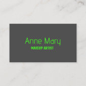 ネオングリーングレーメイクアップアーティストサロンプロフェッショナル 名刺 (正面)