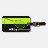 ネオングリーンスポーツテニスパーソナライズされた ラゲッジタグ (正面横)
