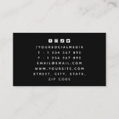 ネオングリーンテニスクラブロゴソーシャルモダンメディア 名刺 (裏面)