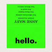 ネオングリーンハローカラフルブライトタイポグラフィカスタム 名刺 (外部フラット)