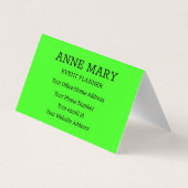 ネオングリーンハローカラフルブライトタイポグラフィカスタム 名刺 (裏面)