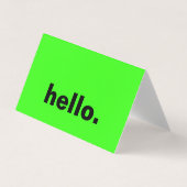 ネオングリーンハローカラフルブライトタイポグラフィカスタム 名刺 (正面)