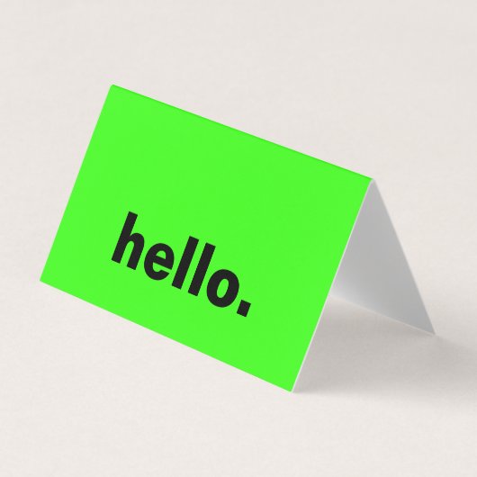 ネオングリーンハローカラフルブライトタイポグラフィカスタム 名刺 (正面)