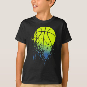 ネオングリーンバスケットボールアーバングラフィックの統合を解除 Tシャツ
