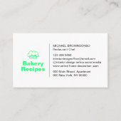 ネオングリーンバーガー写真レストランシェフフード 名刺 (正面)