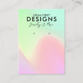 ネオングリーンピンクレインボーイヤリングディスプレイカード 名刺 (正面)