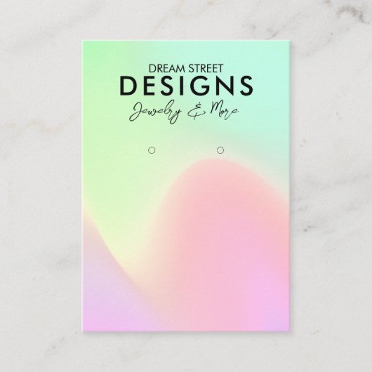 ネオングリーンピンクレインボーイヤリングディスプレイカード 名刺 (正面)