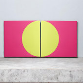 ネオングリーンピンクレトロハーフサークルミッドモダン抽象芸術 タイル