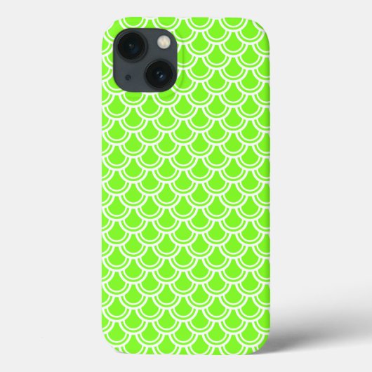ネオングリーンフィッシュスケールパターンiPadエアケース Case-Mate iPhoneケース (裏面)