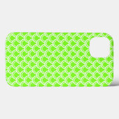 ネオングリーンフィッシュスケールパターンiPadエアケース Case-Mate iPhoneケース (裏面 (横))