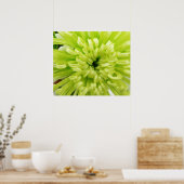 ネオングリーンフラワーサッカームクローズアップ背景 ポスター (キッチン)