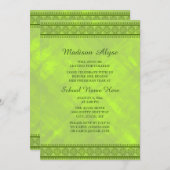 ネオングリーンフローラデザインカレッジトランクパーティー 招待状 (正面/裏面)