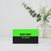 ネオングリーンブライトカラフルカスタムダブルカラー 名刺 (スタンド正面)