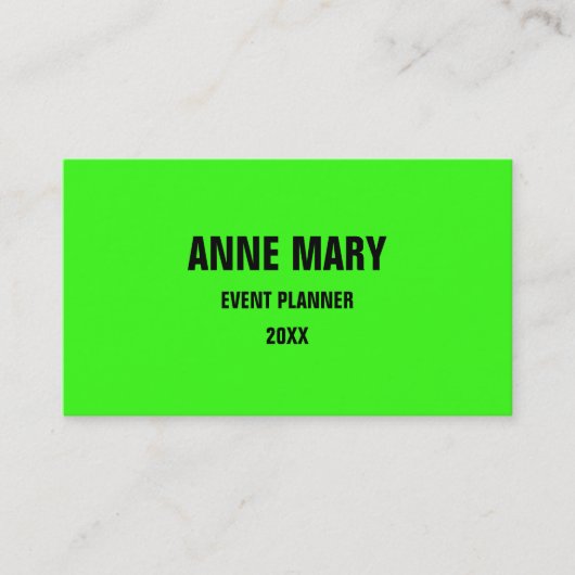 ネオングリーンブライトカラフルズ結婚イベントモダン 名刺 (正面)