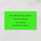 ネオングリーンブライトカラフルメイクアップアーティストサロンスパ 名刺 (裏面)