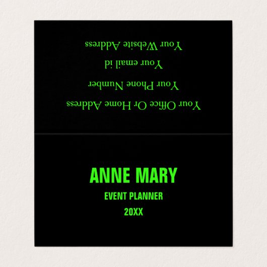 ネオングリーンブラックカスタムカラーウェディングモダン2023 名刺 (外部フラット)