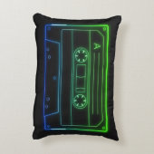 ネオングリーンブルーカセットテープ付きアクセント枕 アクセントクッション (裏面(縦))