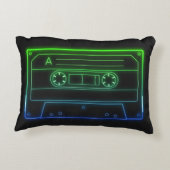 ネオングリーンブルーカセットテープ付きアクセント枕 アクセントクッション (裏面)
