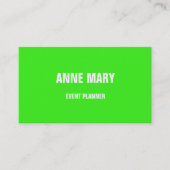 ネオングリーンホワイトブライトカラフル結婚式イベント 名刺 (正面)
