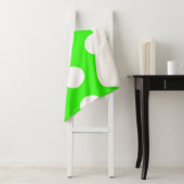 ネオングリーンホワイトラージ水玉模様 シェルパブランケット (インサイチュ)