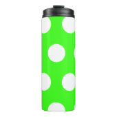 ネオングリーンホワイトラージ水玉模様 タンブラー (正面)