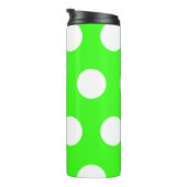 ネオングリーンホワイトラージ水玉模様 タンブラー (回転右)