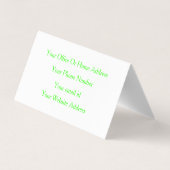 ネオングリーンホワカスタムイト結婚イベントトレンディー 名刺 (裏面)