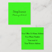 ネオングリーンメイクアップアーティストサロンブライトカラフル  ロイヤリティカード (正面/裏面)