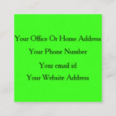 ネオングリーンメイクアップアーティストサロンブライトカラフル ロイヤリティカード (裏面)