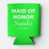 ネオングリーンメイド・オブ・オーナー（花嫁付き添い人）結婚の花嫁 缶クーラー (正面)