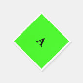 ネオングリーンモノグラムイニシャルホワカスタムイトモダン スタンダードカクテルナプキン (角)