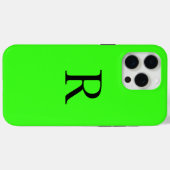 ネオングリーンモノグラムイニシャル名カスタムカラー Case-Mate iPhoneケース (裏面 (横))