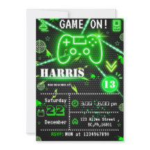 ネオングリーンレーザーラベルゲーマーバースデーパーティー