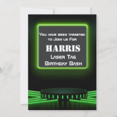 ネオングリーンレーザーラベルゲーマーバースデーパーティー 招待状 (裏面)