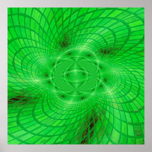 ネオングリーン抽象化 ポスター (正面)